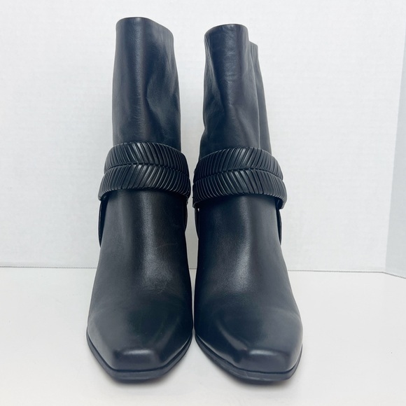 •AD‎ & DAUGHTERS• Black Leather Declann Braided Chunky Heel Boot Size 9.5 - Picture 7 of 13